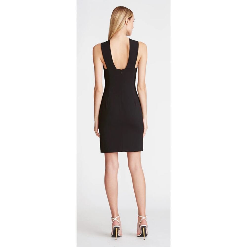 NWT Halston Andie Stretch Crepe Cocktail Mini Dress in Jet Black, 12 - Picture 2 of 8